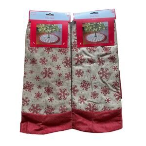 New 2 Pack Christmas Tree Skirt Snowflake Holiday 38 Inches